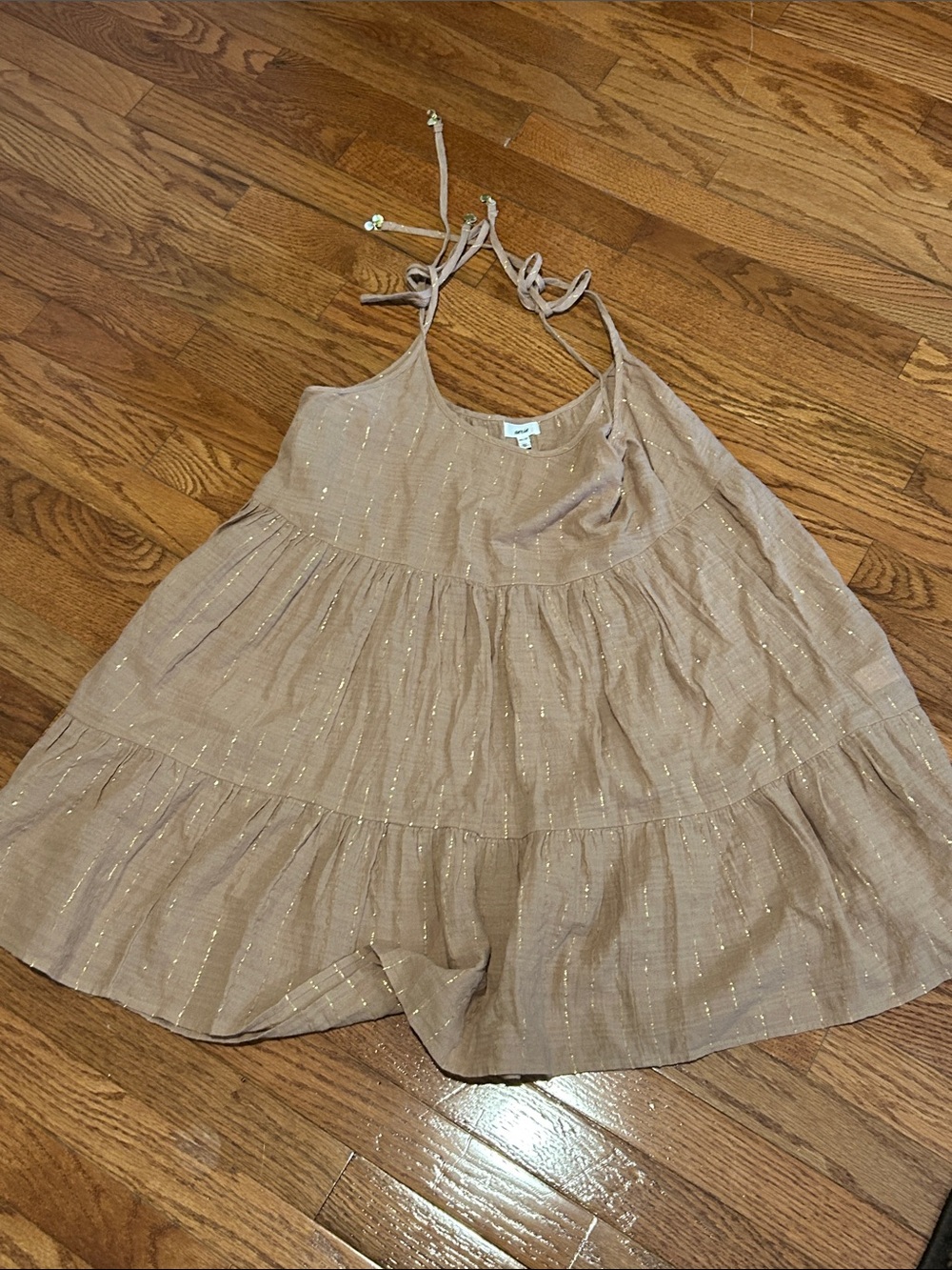 Aerie Tan Tiered Cover-Up Dress size xs - Picture 3 of 4
